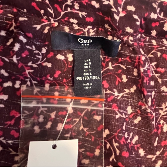 GAP Factory Boho Peasant Whimsy Floral Buttoned Peplum Blouse, Sz L, NWT, Plum - Picture 3 of 6